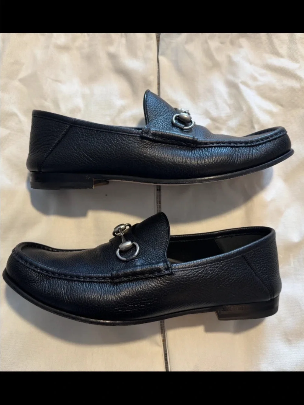 Gucci Calfskin Mens 1953 Horsebit Loafers Size US 9.5 Black